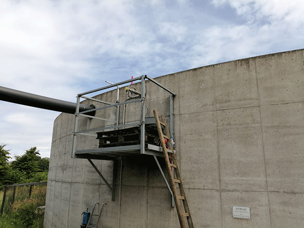 Prüfaufbau Biogasanlage